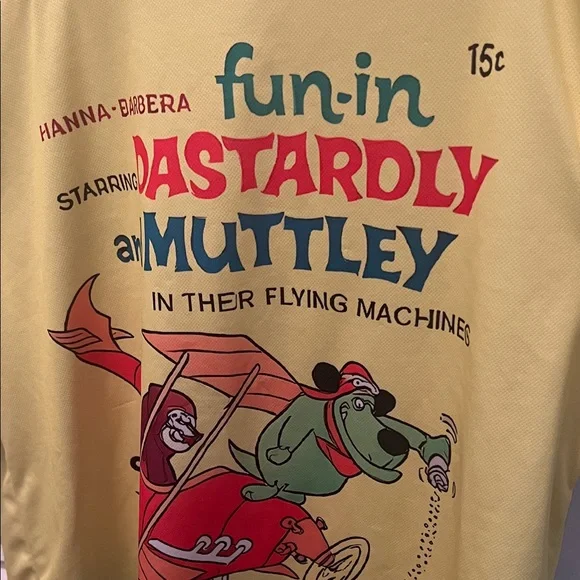 #1290**Unisex Yellow Graphic T-Shirt with Cartoon Print - Picture 3 of 7